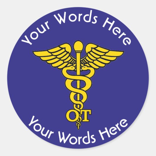 職業セラピストOTカスタムステッカー ラウンドシール (正面)