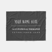 職業セラピストOTシンプルカスタム フリースブランケット (正面(横))