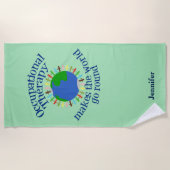 職業セラピーが世界を動かす ビーチタオル (正面)