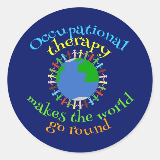 職業セラピーは世界を青くする ラウンドシール (正面)
