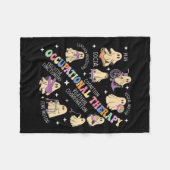 職業セラピーセラピストハロウィン不気味Ot フリースブランケット (正面(横))