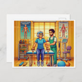 職業セラピー月16ビットピクセルアート シーズンポストカード (正面/裏面)