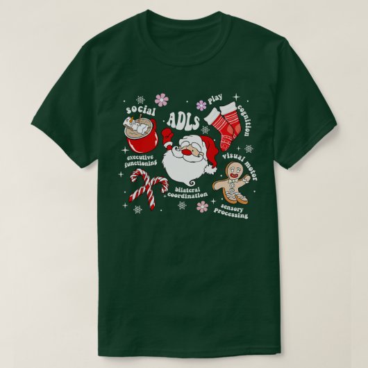 職業セラピーOTクリスマスサンタクリスマスホリド Tシャツ (デザイン正面)