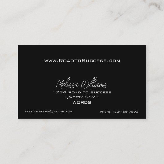 職業データ入力スペシャリスト(白黒) 名刺 (裏面)