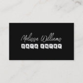 職業データ入力スペシャリスト(白黒) 名刺 (正面)