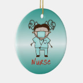 職業ナースのカスタムでパーソナライズな日付および名前 セラミックオーナメント (右)