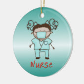 職業ナースのカスタムでパーソナライズな日付および名前 セラミックオーナメント (左)