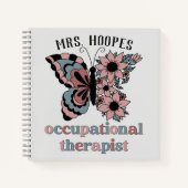 職業パーソナライズされたセラピスト蝶 ノートブック (正面)