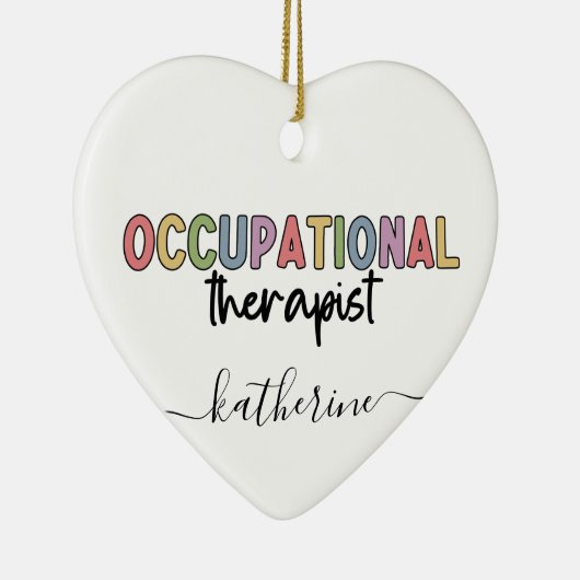 職業パーソナライズされたセラピストOTカワイイ セラミックオーナメント (右)