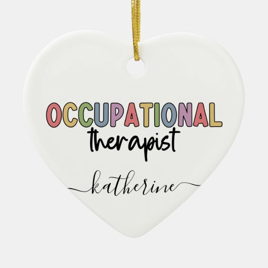 職業パーソナライズされたセラピストOTカワイイ セラミックオーナメント (正面)