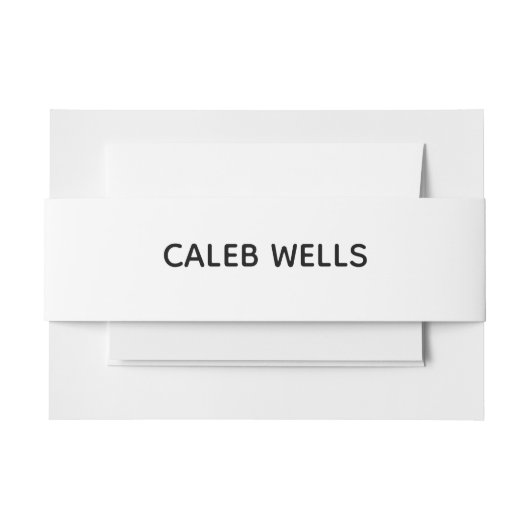 職業プレーンシンプルホワイトアトラクティブ 招待状ベリーバンド (正面例)