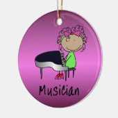 職業ミュージシャンの専門の女性のカスタム セラミックオーナメント (左)