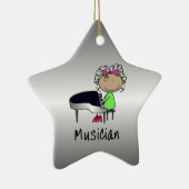 職業ミュージシャンの専門の女性のカスタム セラミックオーナメント (右)