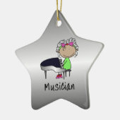 職業ミュージシャンの専門の女性のカスタム セラミックオーナメント (左)