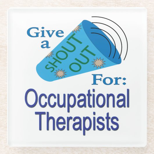 職業上のセラピスト ガラスコースター (正面)