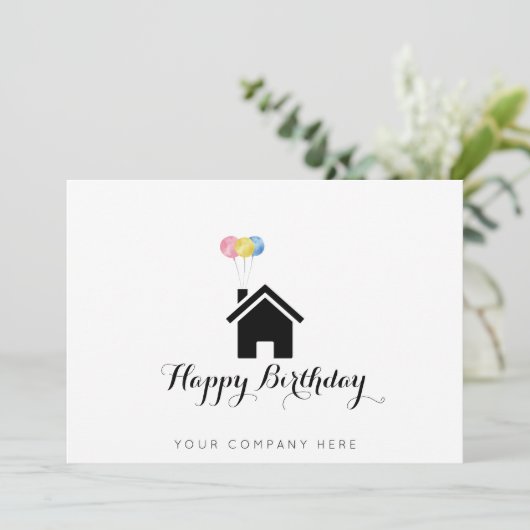 職業実在財産ハッピーバースデー不動産仲介業者 カード (スタンド正面)