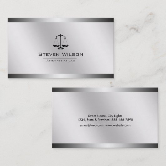 職業弁護士ホワイトブラックリーガルスケール 名刺 (正面/裏面)