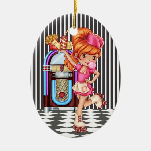 職業 – ウェイトレス – SRF セラミックオーナメント (正面)