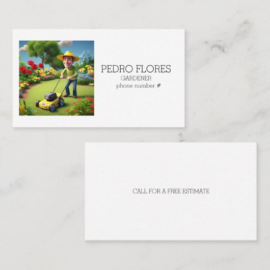 「職業、庭師」 名刺 (正面/裏面)