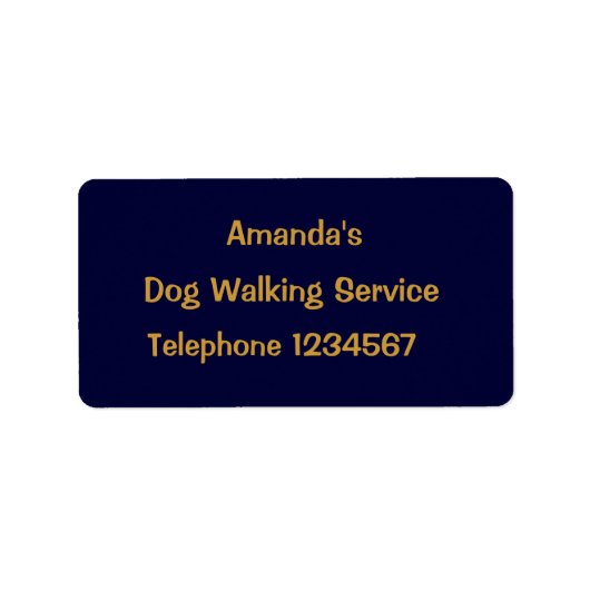 職業、犬の歩く。 ラベル (正面)