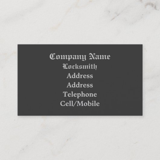 職業、錠前職人 名刺 (正面)