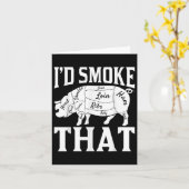 肉おもしろいの燻製のBbqシェフIdおもしろい煙バー カード (黄色い花)