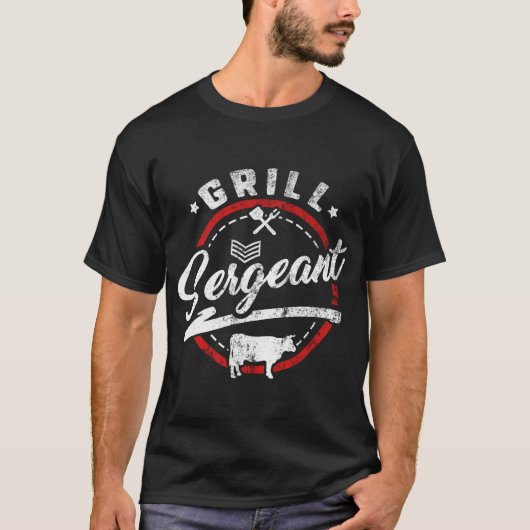 肉おもしろい喫煙マッチングシャツグリル軍曹 Tシャツ (正面)