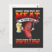 肉おもしろい好きBBQ用バーベキューソーセージ ポストカード (正面/裏面)