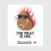 肉がステーキおもしろいパンに乗っている シール (シート)