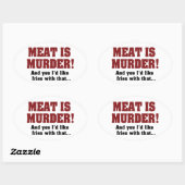 肉が殺された！そしてYes私はそれと一緒にフライドポテトが欲しい 楕円形シール (シート)