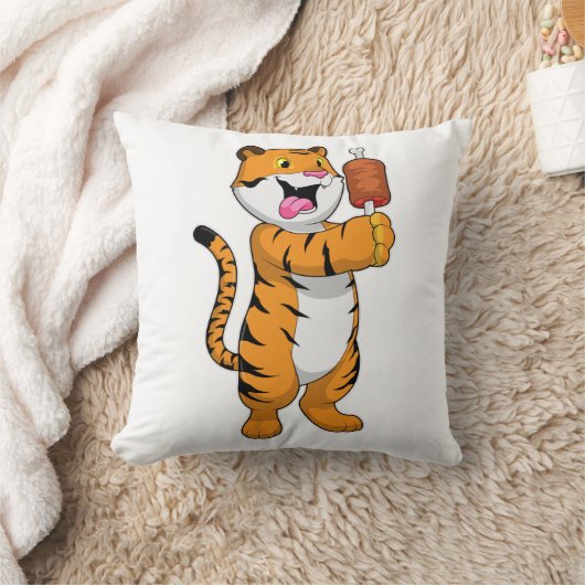 肉とトラ クッション (ブランケット)