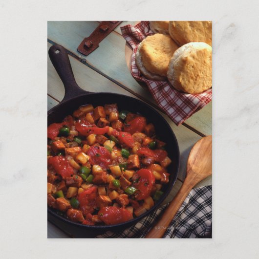 肉とポテトハッシュとビスケット ポストカード (正面)