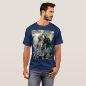 肉と鋼V1デザインネイビークラシックTシャツ Tシャツ (正面フル)