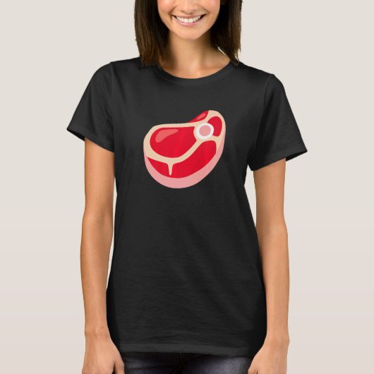肉の切り身 ステーキ 肉の衣装 Tシャツ (正面)
