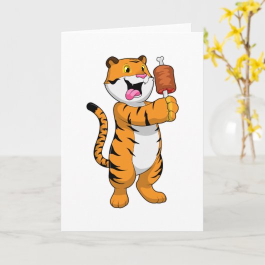 肉の虎 カード (黄色い花)