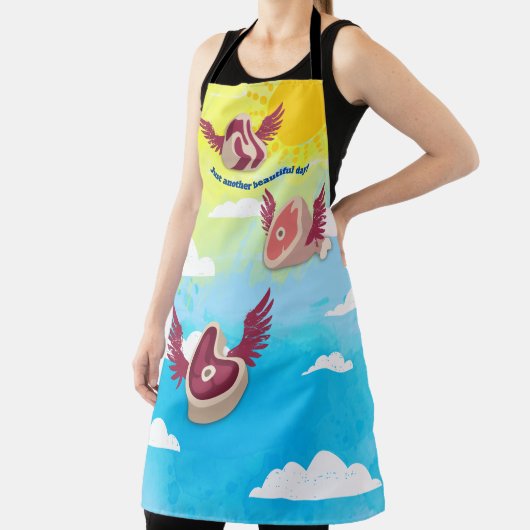 肉の飛んでいる天使の美しい肉料理焼き エプロン (インサイチュ)
