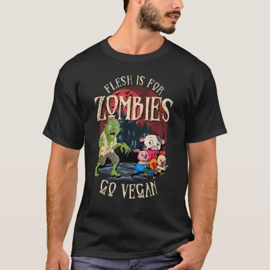 肉はゾンビ行くビーガンハロウィーン1 Tシャツ (正面)