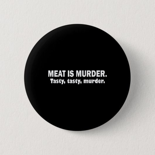 肉は殺人だ おいしいおいしい殺人 サルカスティックBBQ T 缶バッジ (正面)