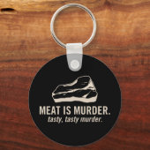 肉は殺人だ。おいしい美味しい殺人用キーチェーン キーホルダー (正面)