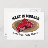 肉は殺人である – おいしい、おいしい殺人 ポストカード (正面/裏面)