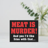 肉は殺人！でもフライドポテト付きでお願いします ポストカード (スタンド正面)