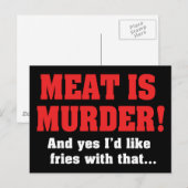 肉は殺人！でもフライドポテト付きでお願いします ポストカード (正面/裏面)