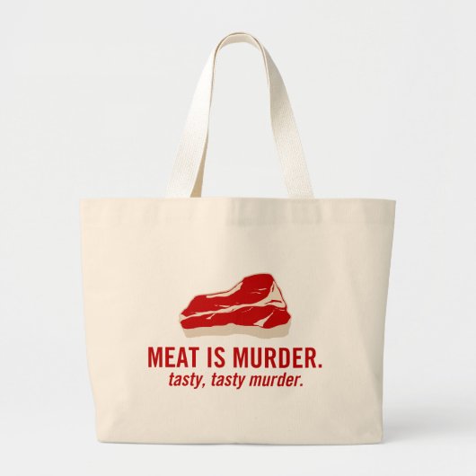 肉は殺害、風味がよい殺害です ラージトートバッグ (正面)