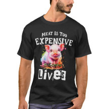 「肉は高すぎる」 – 動物愛護Tシャツ