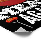 肉を再びスモーカーバーベキュー肉を焼く ポスター (角)