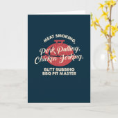 肉を燻す BBQ マスター パパ - 父の日 カード (黄色い花)