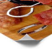 肉を調理して調理した美味しいバーベキュー ポスター (角)