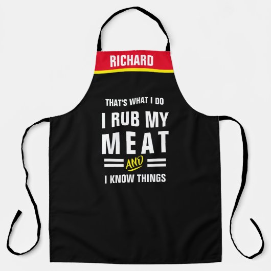 肉エプロンをこする – BBQグおもしろいリグルギフト男性へ エプロン (正面)