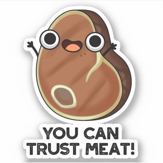 肉ステーキプリンおもしろいは信頼できる シール (正面)