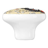 肉パターンを持つフクロウ セラミックノブ (側面)